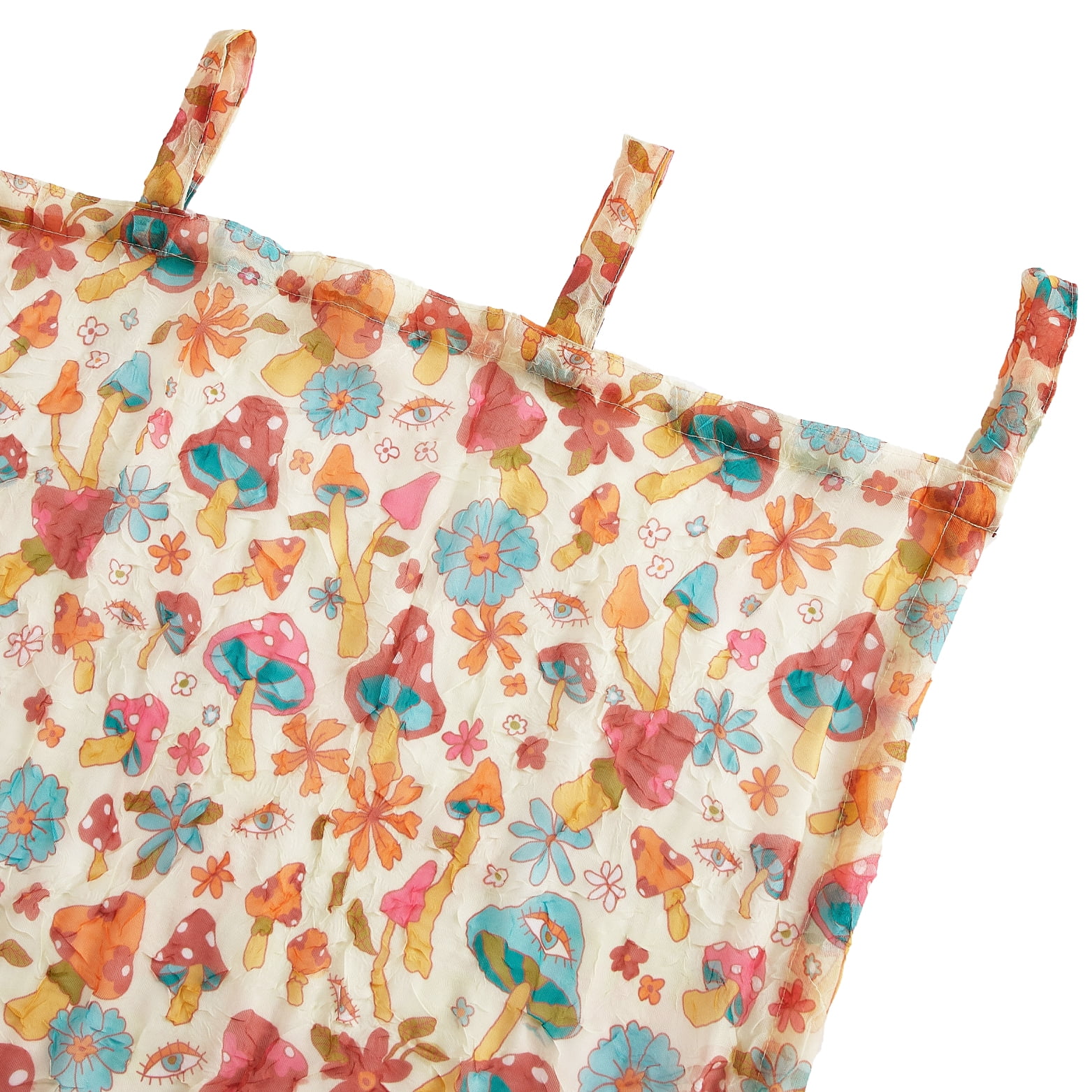 Urban Shop 38" x 84" Sheer Single Curtain Panel, Mushroom Print