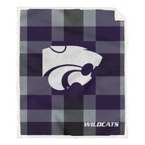 Pegasus Kansas State Wildcats 60" x 70" Plaid Steel Royal Plush Sherpa Blanket