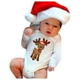 thumbnail image 2 of Huesdet Christmas Newborn Baby Fleece Romper One-Piece Footies Jumpsuit Infant Bodysuit For Baby Boys Girls Winter(Dark Green,3-6 Months), 2 of 3