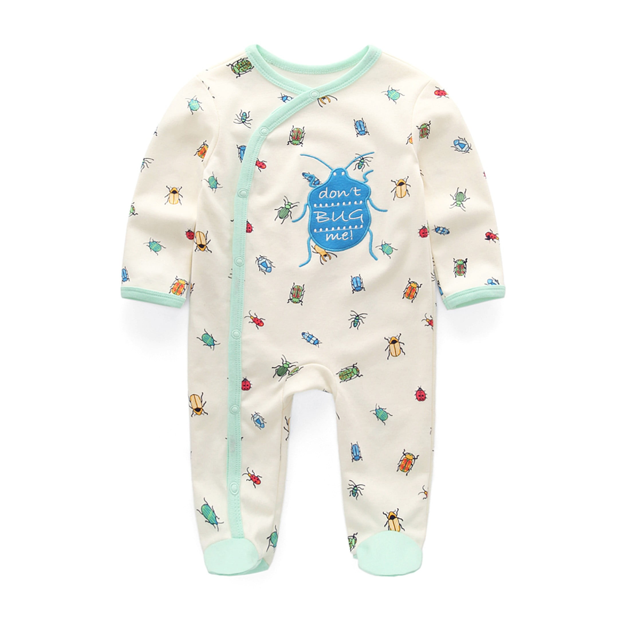 Zavbaby Unisex Newborn 3 Pieces Sleep´N Play Footed Pajamas Cotton Cartoon Rompers Infants Outfit ，Size:0-12Months