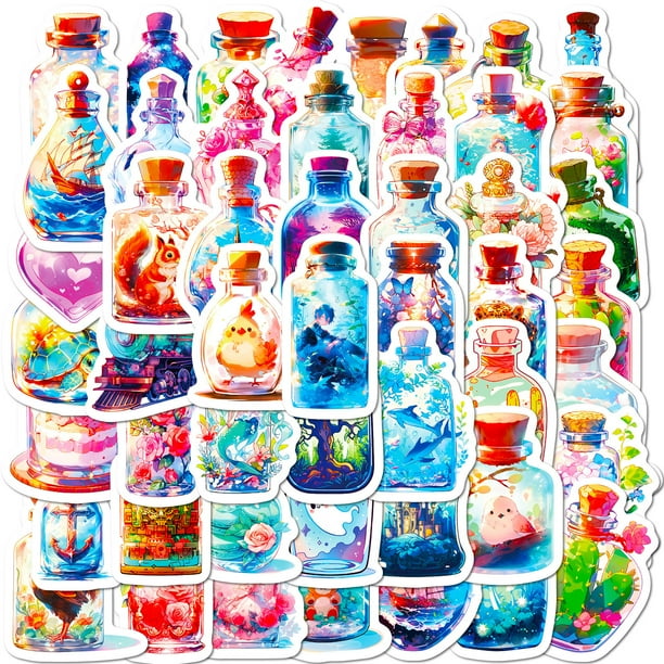Stickers Dream Bottle, 50 unidades, pegatinas creativas para tarros