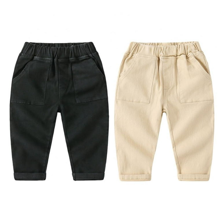 Leonard Toddler Baby Boy Cargo Pants Baby Boy Pants Infant Pant 1-6y Spring  Autumn Boys Mid-waist Work Pants Solid Color Casual Pants Pockets Pants