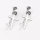 thumbnail image 3 of 361L Colgante de Cruz de de material acero Inoxidable Gota Dandle No Perforante Clip en Pendientes de Halloween Joyería Vintage Tornillo Plata Yinane Pendiente pendiente, 3 of 5