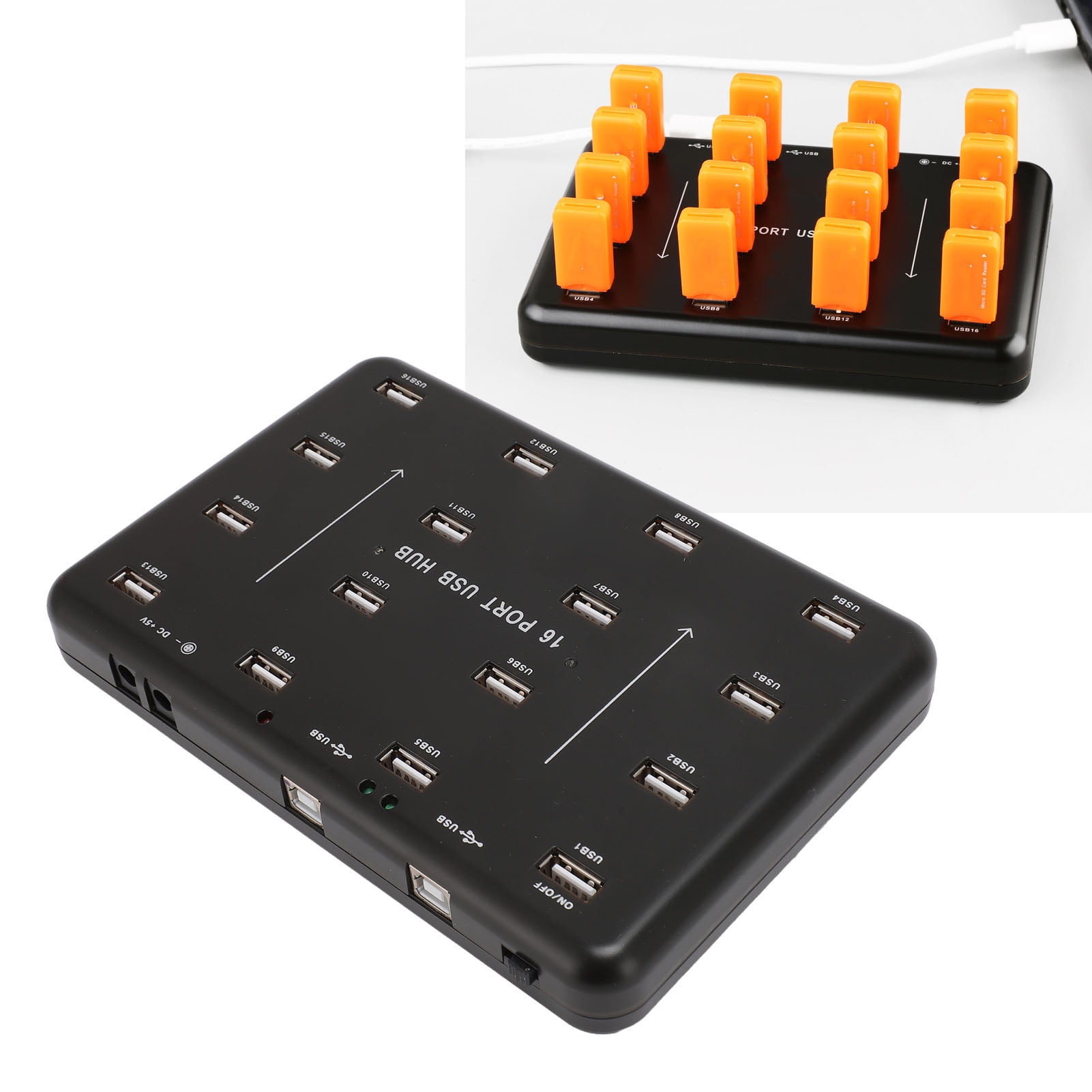 USB Hub, 16 Ports USB 2.0 Hub Splitter with Circuit Guard, U Flash Disk Testing Duplicator Copier, for USB Flash Drives, Card Reader, Memory Cards, Mobile Hard Drives
