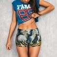 thumbnail image 3 of Rateoe Running horses Printed Power Workout Shorts for Women Tummy Control Squat Proof Ribbed Thick Seamless Scrunch Active Short-Large, 3 of 8