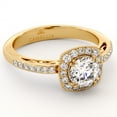 thumbnail image 4 of Halo & Milgrain Moissanite Engagement Ring Classic Vintage Accent Ring, 4 of 4