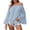 Light Blue, variant on Tops for Women Trendy 2026 Off The Shoulder Chiffon Blouses Dressy Casual Bell Long Sleeve Shirts Tunics Summer Clothes Army Green XL