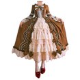 thumbnail image 2 of Babysbule Dresses for Women Fashion Women Vintage Gothic Court Gown Cake Skirt Lace Clashing Patchwork Bow Dress, 2 of 7
