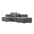 thumbnail image 2 of 118" Modern Modular Sofa with 4 Pillows, Soft Corduroy Couch with Solid Wood Frame, L-Shaped Sofa for Livingroom, Bedroom, Office, Gray, 2 of 7