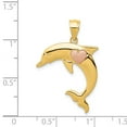 thumbnail image 4 of 14K Two-Tone Gold Charm Pendant 25 mm 23 Two Tone Dolphin With Heart, 4 of 4