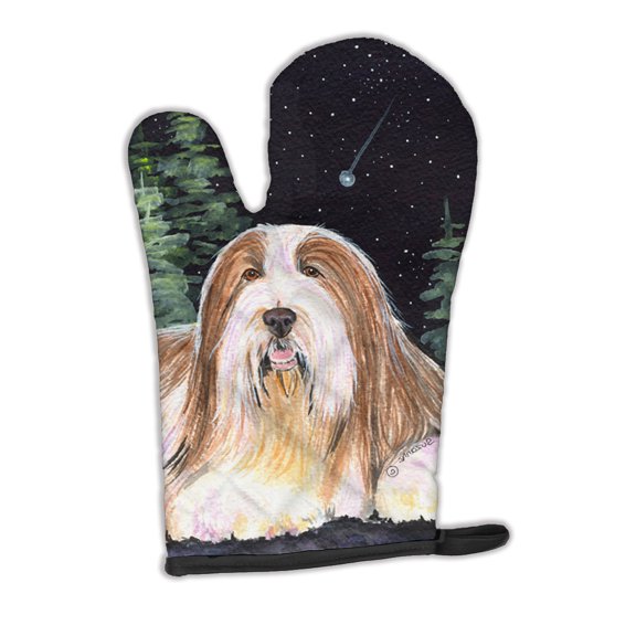 Starry Night Bearded Collie Oven Mitt