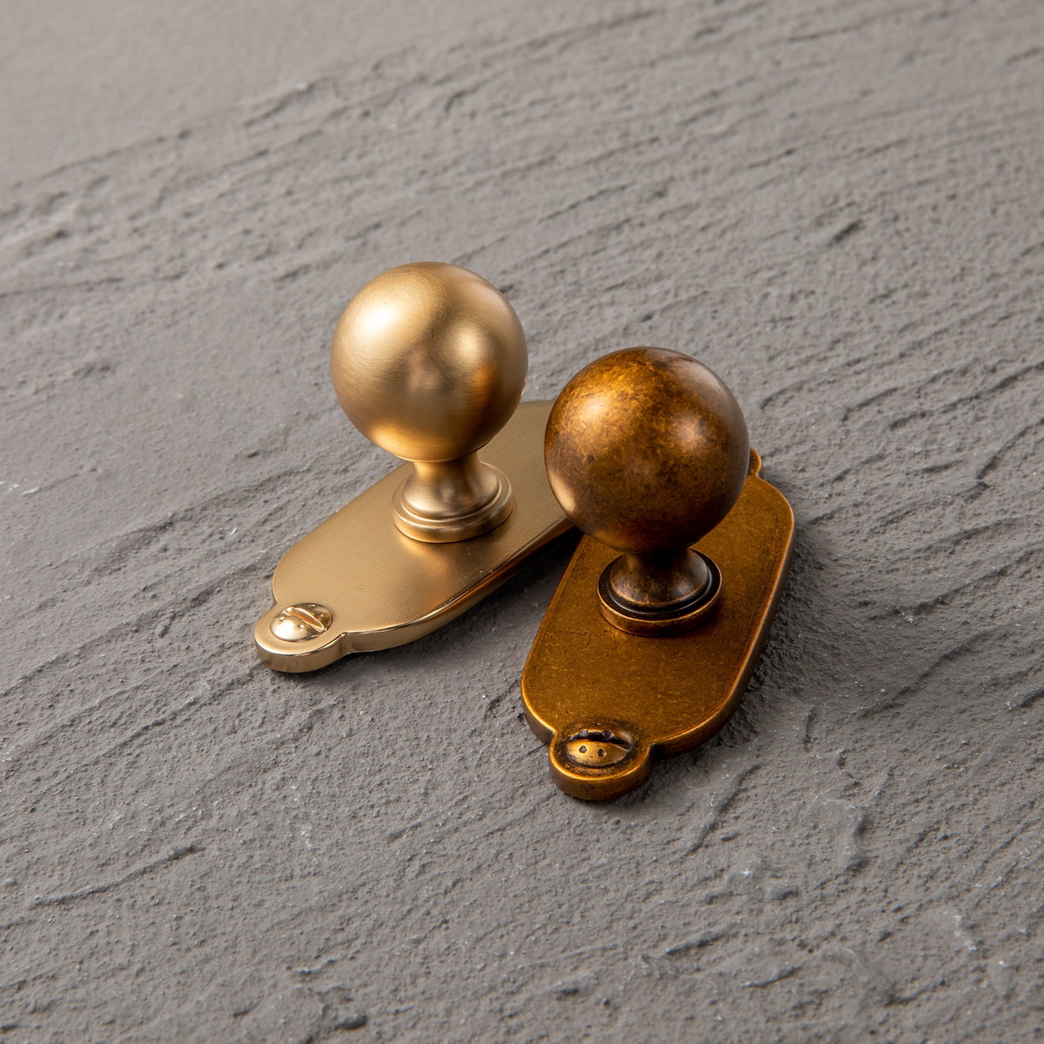 Goo-Ki 12 Pack Champagne Bronze Cabinet Knobs with Backplate for Drawer Cupboard, 0.94" Dia Drawer Knob Handle Zinc Alloy Hardware