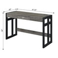 thumbnail image 5 of Convenience Concepts 47.25" Monterey Desk with Charging Station, Weathered Gray/Black, All Ages, 5 of 8
