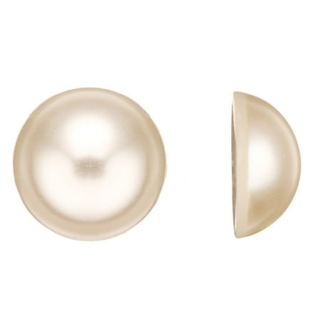 Round Cabochon Cream - Beads Supplies 40pcs Round Flat Back Pearl Cabochon 16x8mm