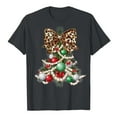thumbnail image 4 of idosla Faux Glitter Green Floral Christmas Tree with Red Dots Bow Shirt for Women Teens and Girls (Dark Gray, S), 4 of 6