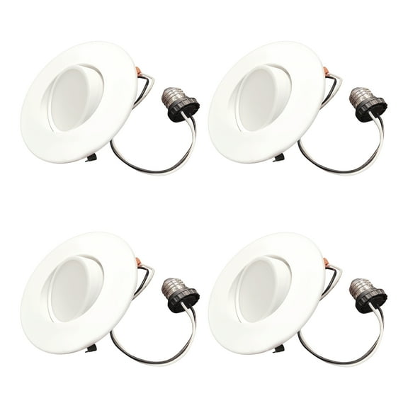 Bulbrite 4” Integrated LED Recessed Lighting Housing (4 Count)