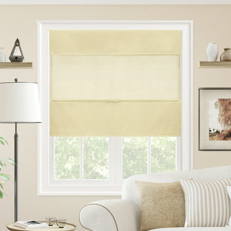 Chicology Cordless Magnetic Roman Shades, Privacy Fabric Window Blind, Daily Canvas (Light Filtering) - 36