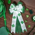 thumbnail image 3 of St Patrick's Day Bow for Wreath Decorations Large Burlap Green Glitter Shamrock Bowknot Holiday Crafts Bows St Patrick's Day Tree Bows for Front Door Outdoor Party Gathering 13.98x11.3 Inch, 3 of 9