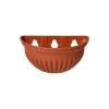 Virelaxpo Half Round Hanging Flower Pot for Herbs and Succulents, Plastic Wall-Mounted Planter Small Brick Red Indoor Outdoor Semi Circle Flowerpot
