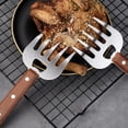 thumbnail image 2 of Surpdew Pack Of 2 Stainless Steel Pulled Pork Tools For Shredding Meat, Sharp Stainless Steel Food Shredding Fork, Meat Shredder Claws For Shredding, Chicken Shredder Brown, 2 of 7