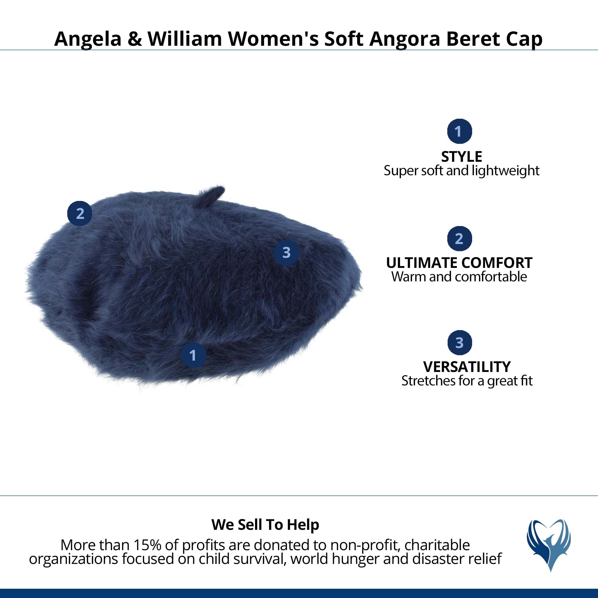 Angela & William Soft Angora Beret Cap (Women) - Walmart.com display picture 3