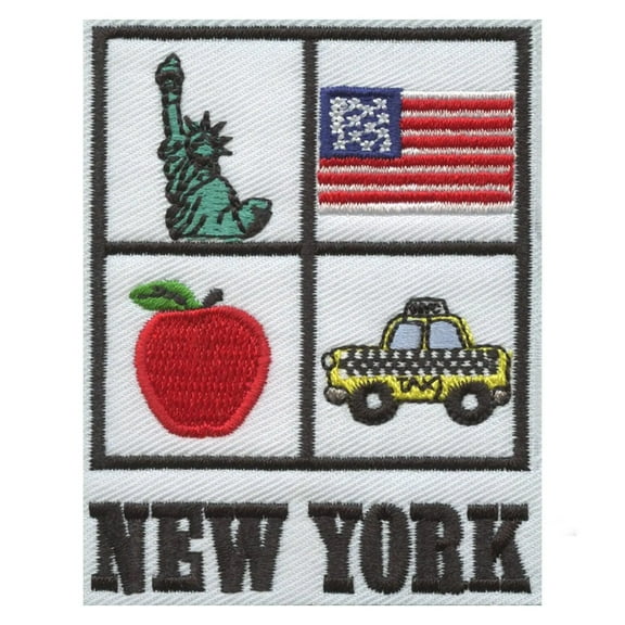 New York Iconic Square Iron On Patch