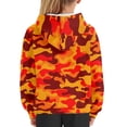 thumbnail image 6 of Xoenoiee Camo Orange Pattern Pullover Sweater Hooded Sweatshirt with Front Kangaroo Pocket for Kids Fall Winter Clothing Long Sleeve Hoodies Activewear for Workout Travel, XL, 6 of 7