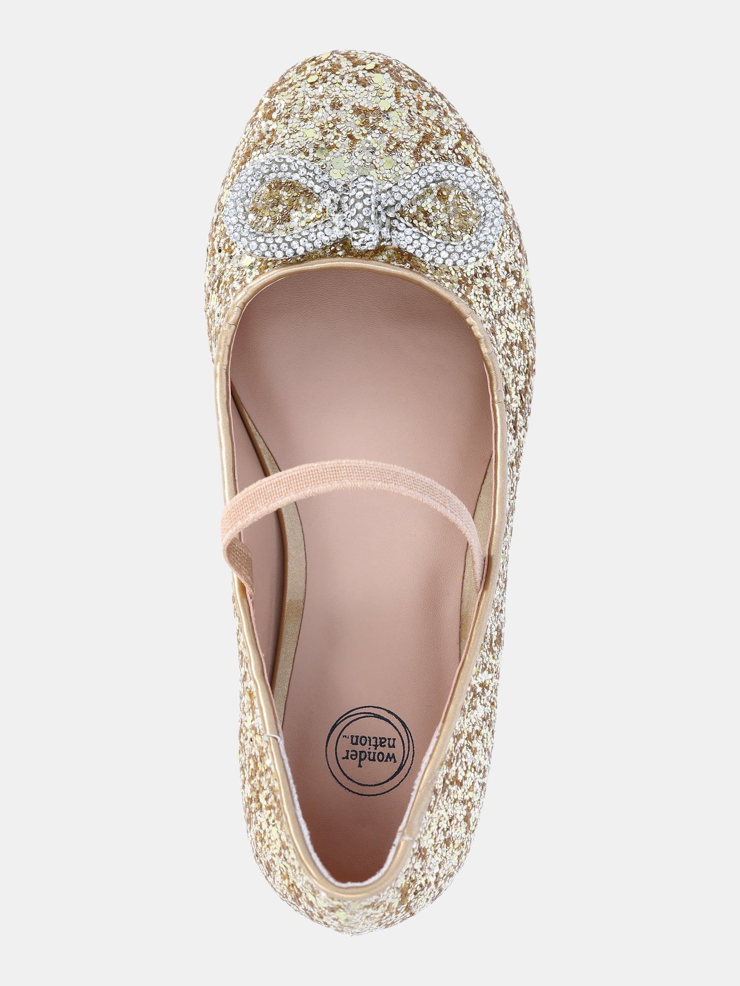 Wonder Nation Little Girls & Big Girls Rhinestone Bow Dress Heel Shoes