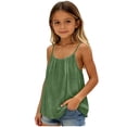 thumbnail image 3 of OGLCCG Kids Girls Backless Cami Tank Tops Casual Sleeveless Summer Spaghetti Strap Going Out Camisoles Beach Loose Flowy Shirts 5-14 Years, 3 of 8