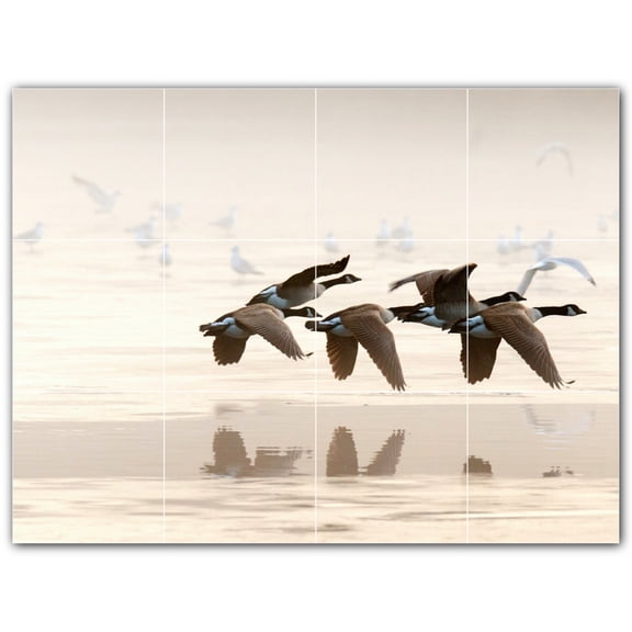 Picture-Tiles.com: Bird Ceramic Tile Wall Mural WAL500139-43S. 17"W x 12.75"H using (12) 4.25" x 4.25" Ceramic Tiles-Satin Finish