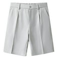 thumbnail image 1 of Birdeem Mens Solid Color Casual Five-Point Pants Suit Shorts Have Pockets Button Pants, 1 of 7