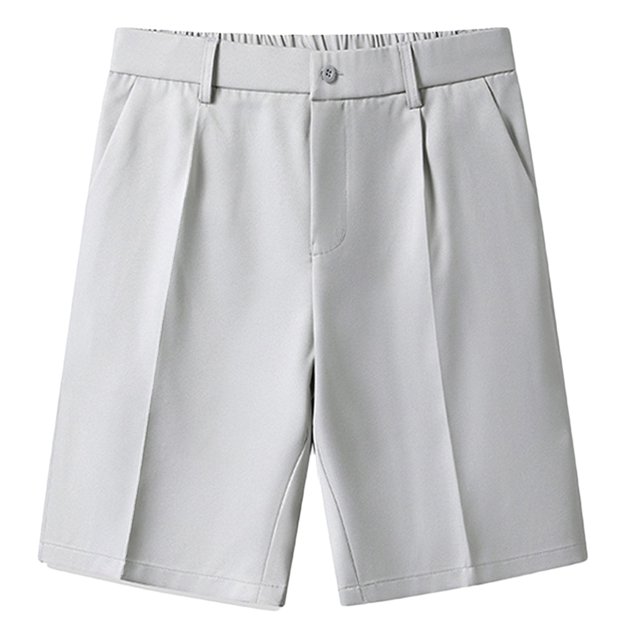 Birdeem Mens Solid Color Casual Five-Point Pants Suit Shorts Have Pockets Button Pants
