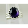 thumbnail image 2 of Navya Craft Amethyst Oval 925 Sterling Silver Handmade Women Statement Ring Purple Gemstone Ring Size 11.5, 2 of 4