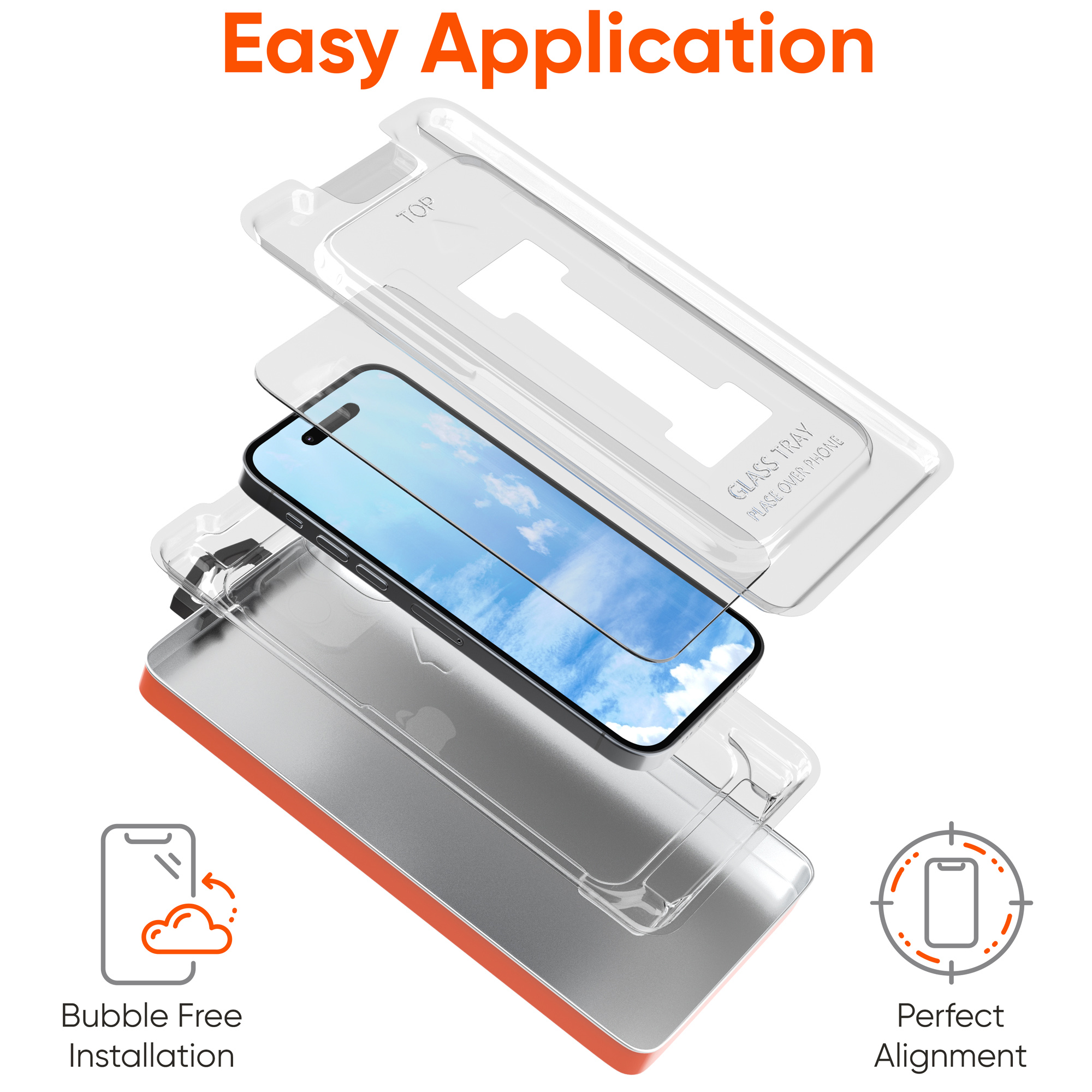 onn. Corning Glass Screen Protector for iPhone 15 Pro Max