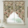 thumbnail image 2 of Beige Spring Floral Swag Curtains for Kitchen/Bedroom/Living Room, Elegant Pastoral Flowers Birds Watercolor Scalloped Curtains 63 Inch Long, Window Swag Topper Curtains Valances 2 Panels Set 36"x63", 2 of 8