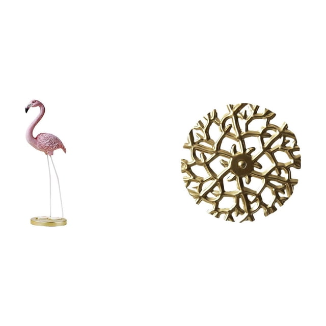 Escultura De Flamenco En Resina, Figura De Arte Moderno Para Jardín, Con Soporte De Metal Y Placa Decorativa De Pared Rústica De Hierro Forjado Con Paisaje. Decoración Colgante 3D.