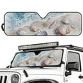 thumbnail image 2 of Uorisanigo Windshield Sun Shade for 2007-2023 Wrangler Rubicon Sahara TJ JK JKU 2 & 4 Door - Beach Shells Printing Windshield Cover Sunshade for Jeep Front Window Sun Visor Block UV Rays, 2 of 7