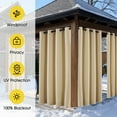 thumbnail image 4 of NICETOWN Thermal Insulated Outdoor Curtain for Patio, Windproof Top Grommet & Bottom Backtab Quilted Waterproof Curtain for Porch, Biscotti Beige, W52 x L84, 1 Panel, 4 of 8