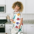 thumbnail image 2 of Colorful Cartoon Dinosaurs Pattern Kids Aprons for Girls and Boys,Adjustable Neck Strap Toddler Aprons for Kids Cooking Baking, 2 of 2