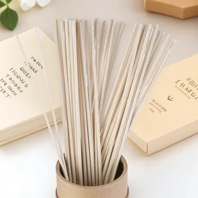 LOLIPPYY 100Pcs Beige Rattan Reed Diffuser Sticks for Home Scenting with Essential Oils
