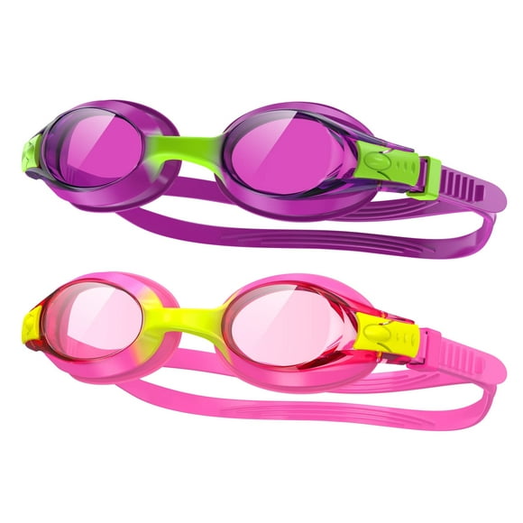 findway Kids Swim goggles, 2 Pack Kids Swimming goggles Anti-fog No Leaking girls Boys for Age 3-14