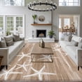 thumbnail image 4 of Rectangle Area Rugs 5 x 8 Ft, Brown Coastal Non-Slip Residential Carpet, Summer Ocean Waves Ombre Sea Starfish Indoor Crawling Mats Runner Rugs for Living Room/Dining Room/Bedroom, 4 of 9