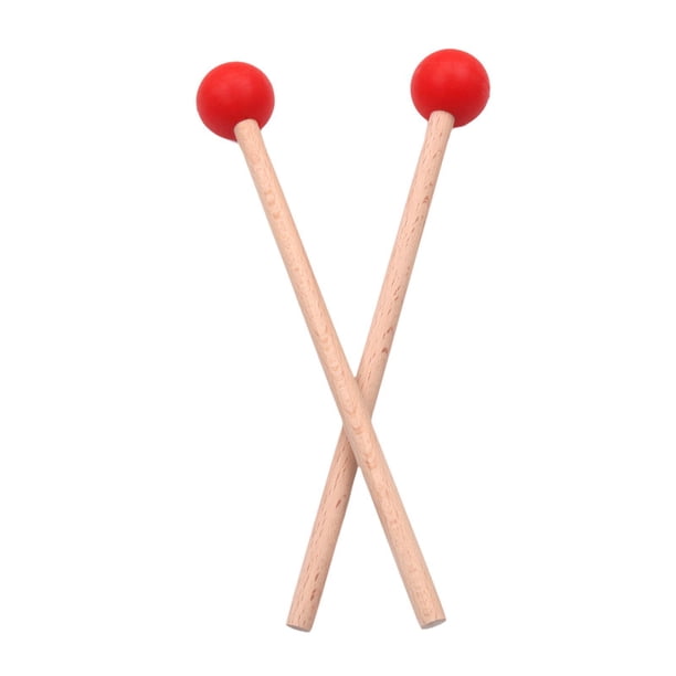 Mazos de madera para tambor, mazo de timbales, martillo de Marimba para timbre de xilófono, 2 uds. , Rojo