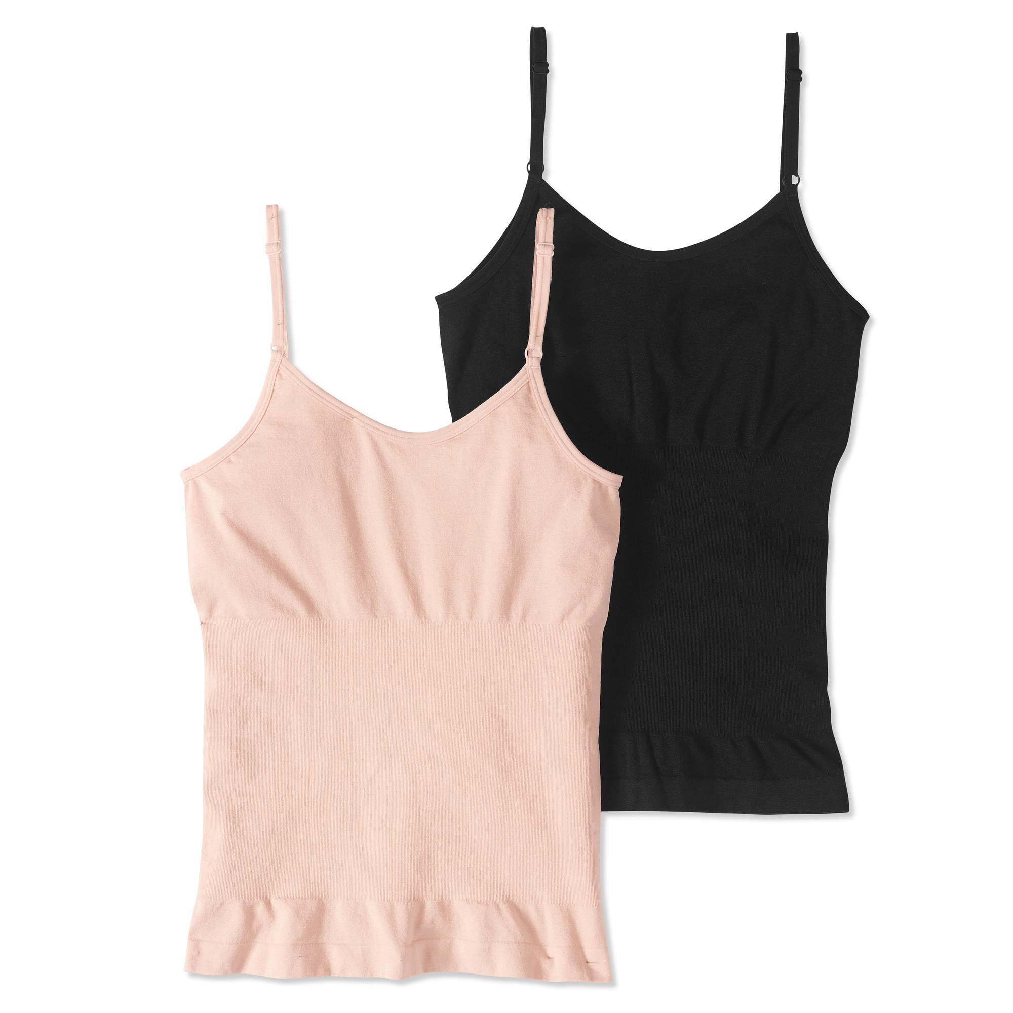 Skinnygirl by Bethenny Frankel, Seamless Shaping Reversible Cami with Adjustable Straps - 2 pack