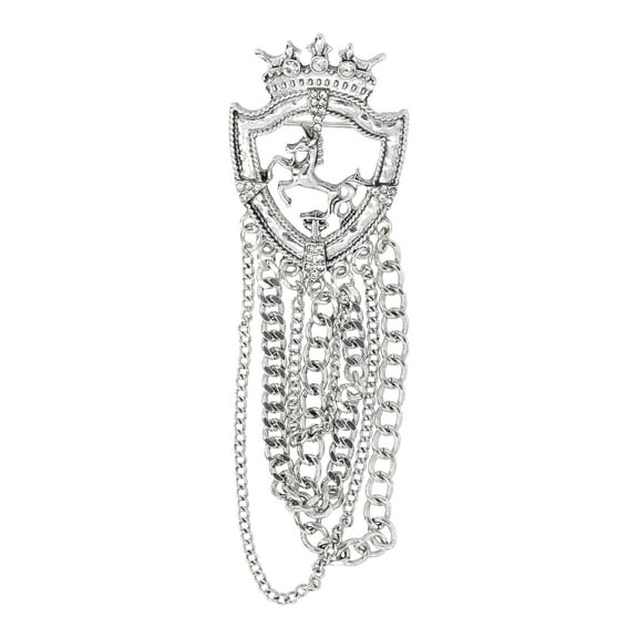 No Boundaries Horse and Crown Pin, Silvertone, Women's