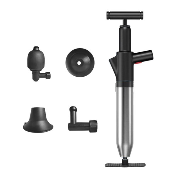 Desatascador de desatascador de tubería de inodoro, eliminador de obstrucciones, bomba abridora de émbolo de alta presión multifunción para baños y Negro Sunnimix Destapador de inodoro