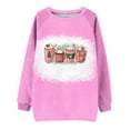 thumbnail image 4 of IROINNID Christmas Sweatshirts for Women Full Sleeve Crewneck Tops Loose Shirts Blouse Christmas Sweatshirt,Pink, 4 of 4