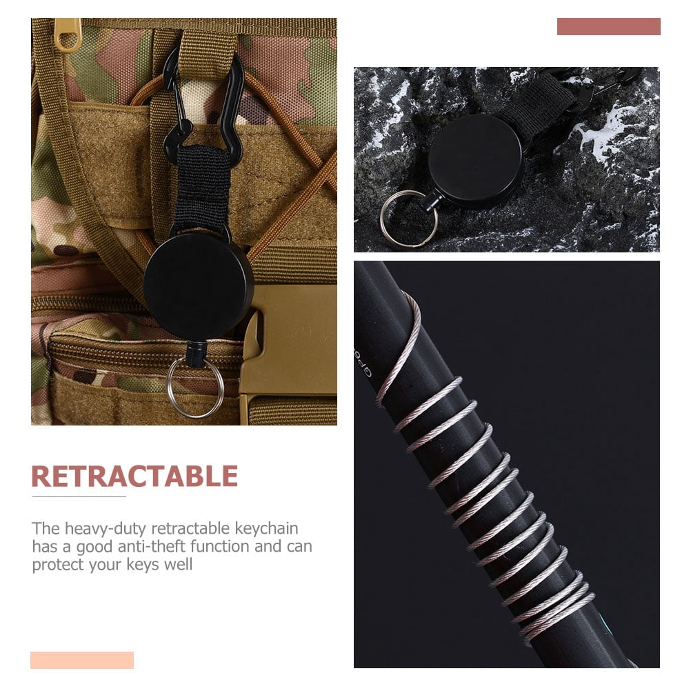 10 Pcs  Stretchable Key Ring Anti-lost Carabiner Key Chain Hanging Buckle Keychain Climbing Accessory