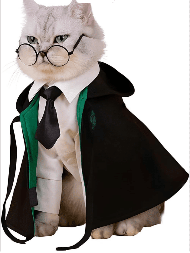 Pet Halloween Wizard Cape Costume for Cats and Small Dogs with Breathable Fabric