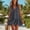 Dark Gray, variant on Women's Cotton Linen Blend V-Neck Mini Dress Sleeveless Tiered Ruffle Hem Casual Summer Swing Dress Navy XL(XL)